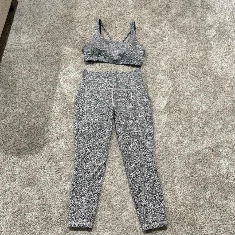 Athleta women’s leggings and sports bra